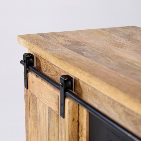 Kleines industrielles Buffet aus Holz und Metall 90cm - Paris
