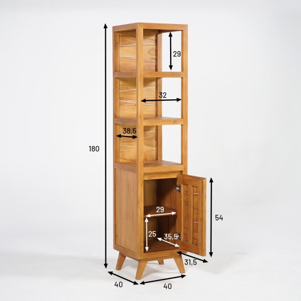 Badezimmersäule aus massivem Teakholz - Meera