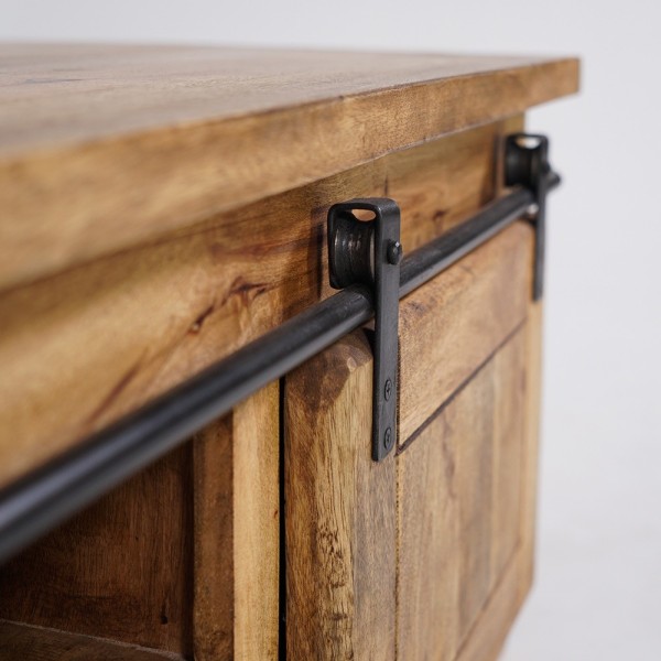 Industrieller Couchtisch aus Holz und Metall 100cm - Paris