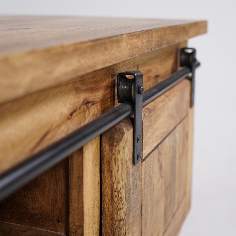 Industrieller Couchtisch aus Holz und Metall 100cm - Paris