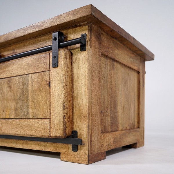 Industrieller Couchtisch aus Holz und Metall 100cm - Paris