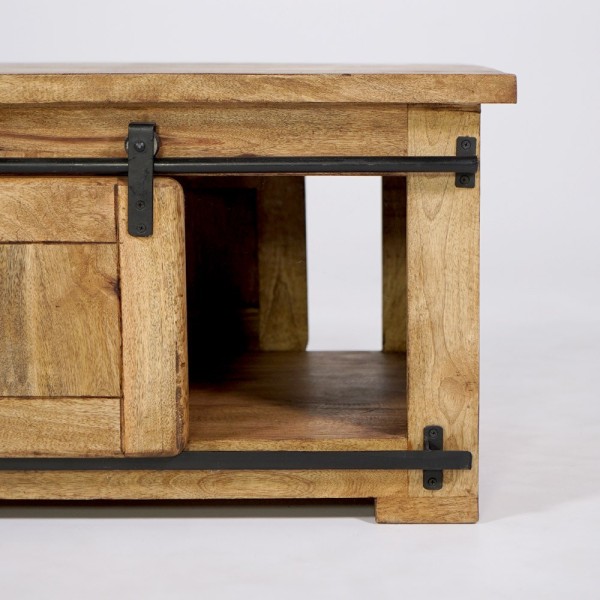 Industrieller Couchtisch aus Holz und Metall 100cm - Paris