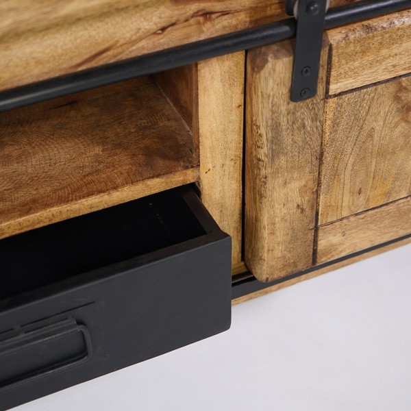 Industrieller Couchtisch aus Holz und Metall 100cm - Paris