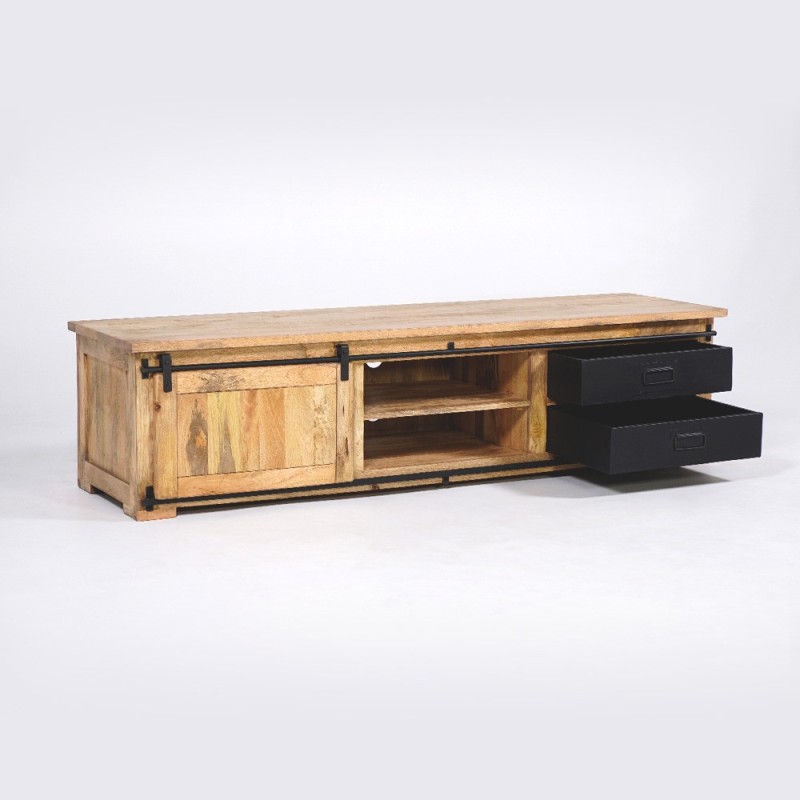 Industrielle TV-Möbel aus Holz und Metall 200 cm - Paris