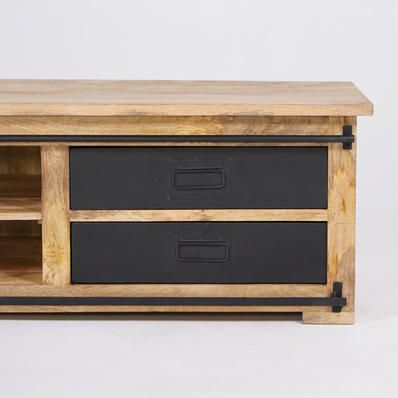 Industrielle TV-Möbel aus Holz und Metall 200 cm - Paris