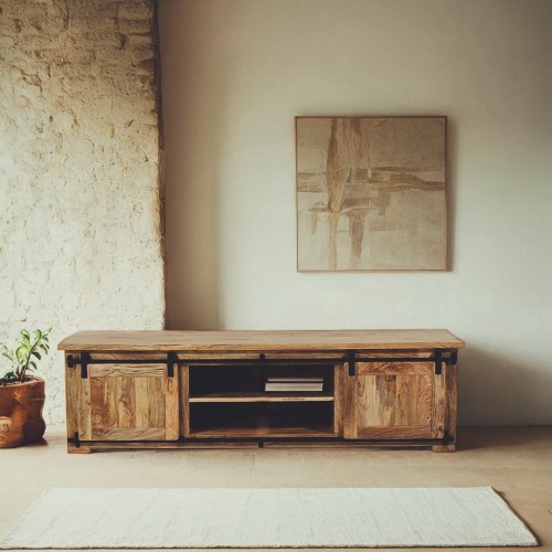 Industrielle TV-Möbel aus Holz und Metall 180 cm - Paris