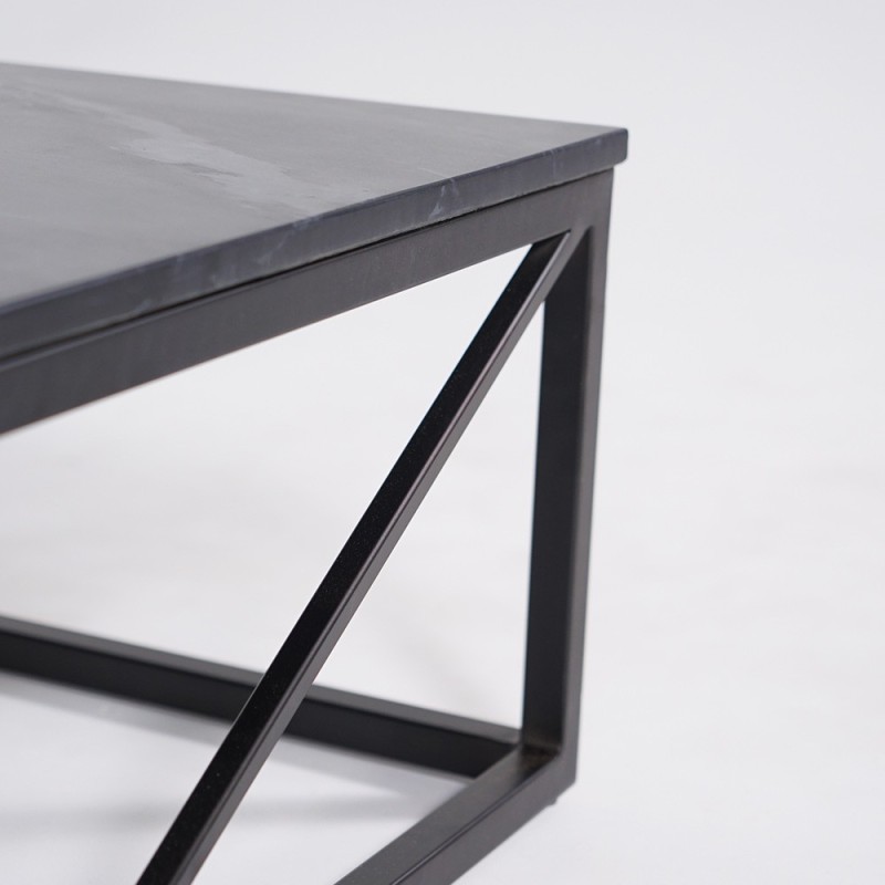 Quadratischer Couchtisch aus schwarzem Marmor - Verona