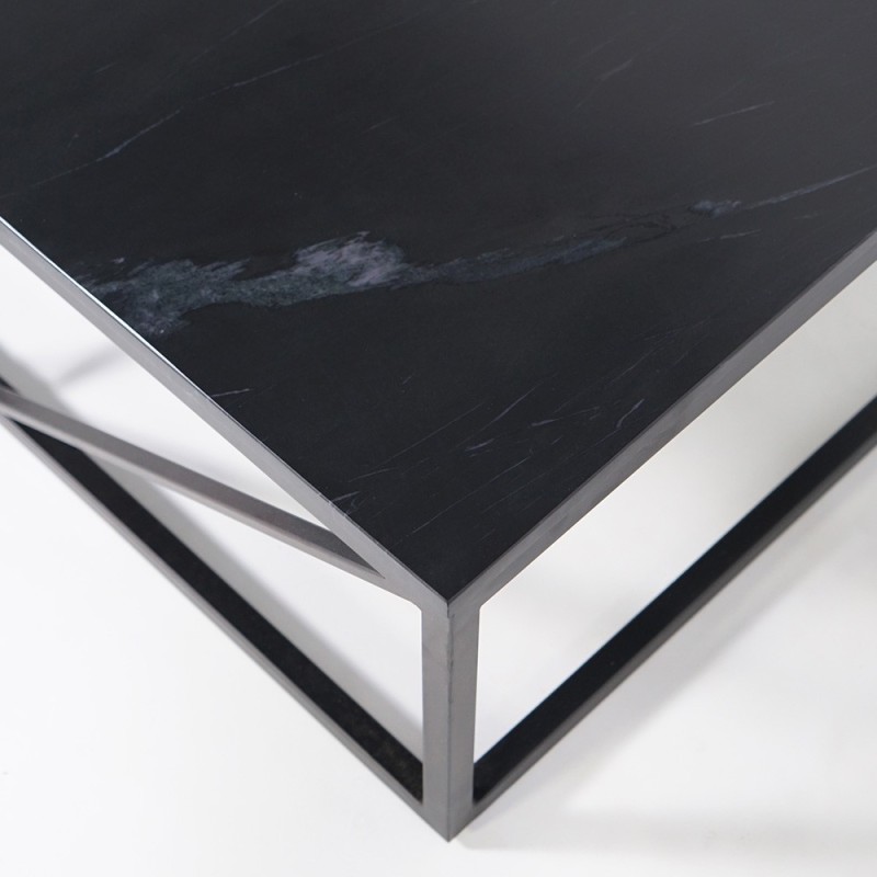 Quadratischer Couchtisch aus schwarzem Marmor - Verona
