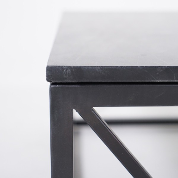 Quadratischer Couchtisch aus schwarzem Marmor - Verona