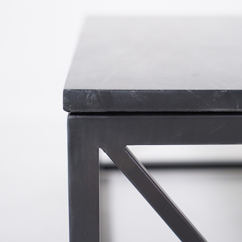 Quadratischer Couchtisch aus schwarzem Marmor - Verona