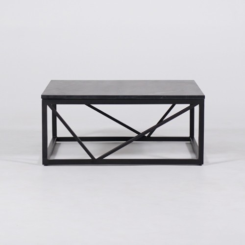 Quadratischer Couchtisch aus schwarzem Marmor - Verona