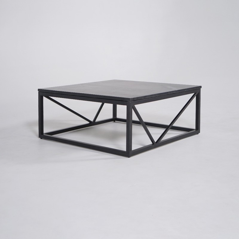 Quadratischer Couchtisch aus schwarzem Marmor - Verona