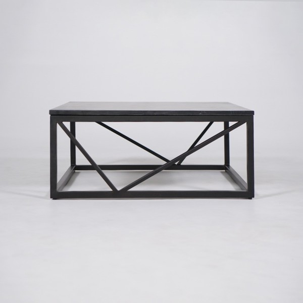 Quadratischer Couchtisch aus schwarzem Marmor - Verona