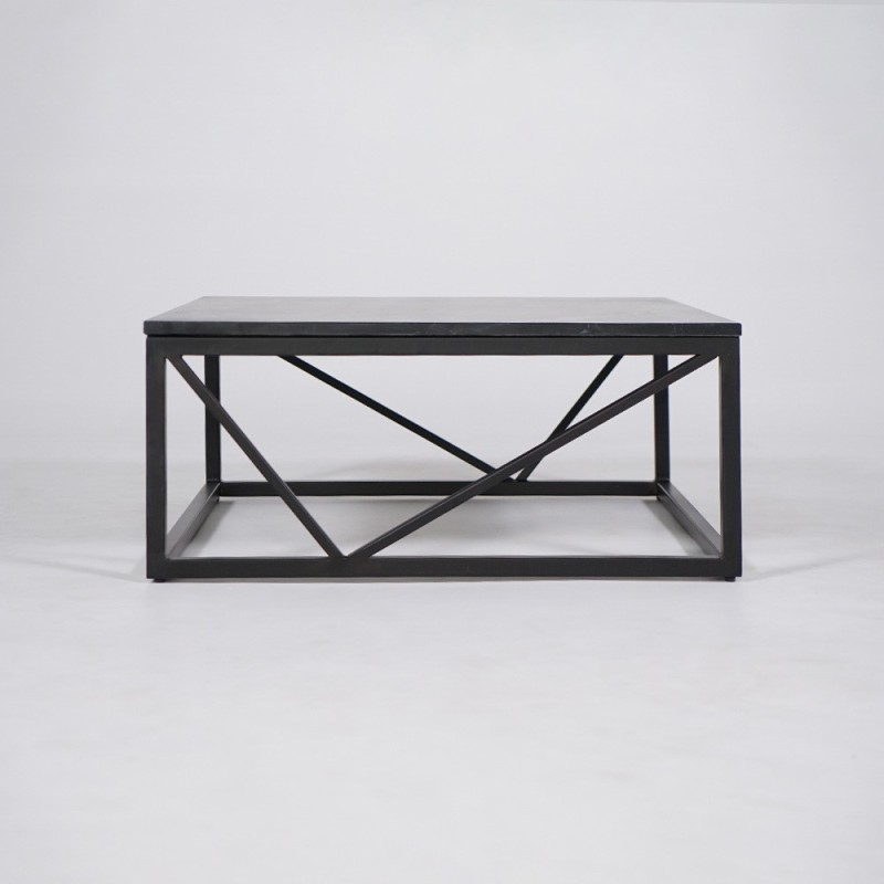 Quadratischer Couchtisch aus schwarzem Marmor - Verona