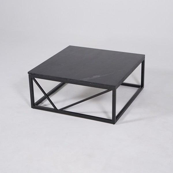 Quadratischer Couchtisch aus schwarzem Marmor - Verona