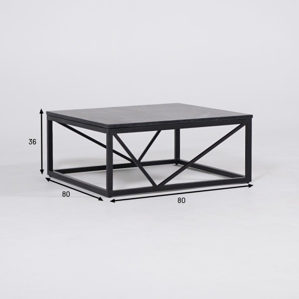 Quadratischer Couchtisch aus schwarzem Marmor - Verona