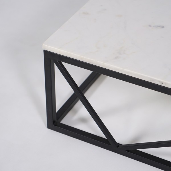 Quadratischer Couchtisch aus weißem Marmor - Verona