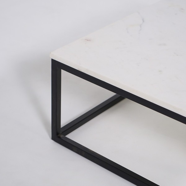 Quadratischer Couchtisch aus weißem Marmor - Verona