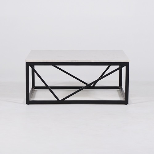 Quadratischer Couchtisch aus weißem Marmor - Verona