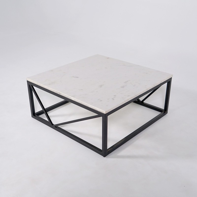 Quadratischer Couchtisch aus weißem Marmor - Verona