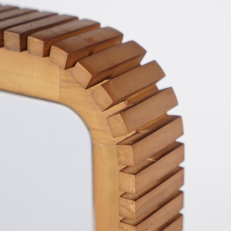 Rechteckiger Spiegel aus Teakholz 80 x 60 cm - Beria