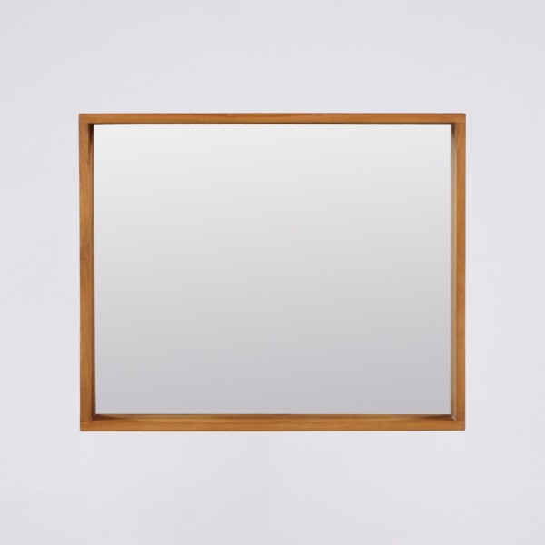 Badezimmerspiegel aus Teakholz 80 x 66 cm - Arya