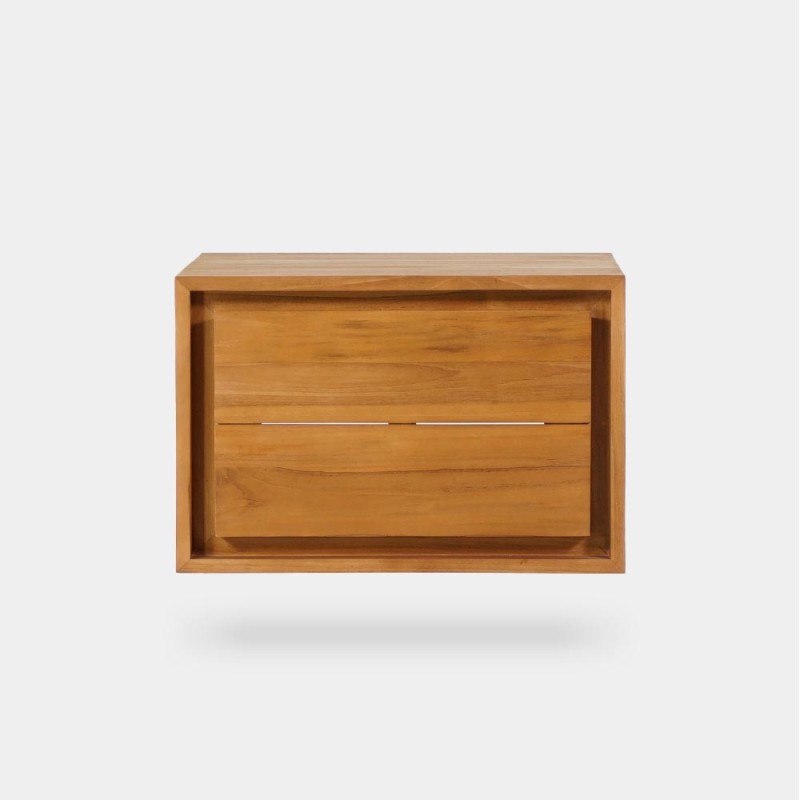 Hängendes Handwaschbecken-Möbel aus massivem Teakholz - Anjali