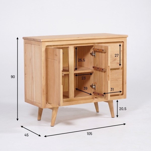 Anrichte aus Naturholz 105 cm - Pragati
