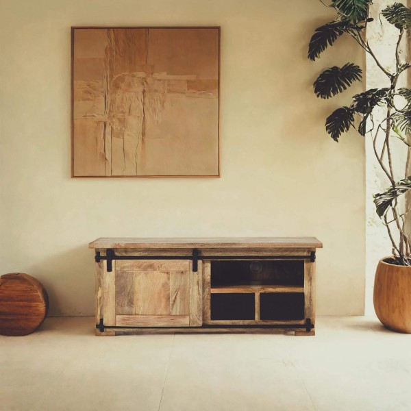 Industrielle TV-Möbel aus Holz und Metall 120 cm - Paris