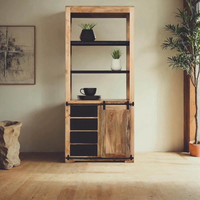 Bücherregal aus Holz und Metall 90cm - Paris