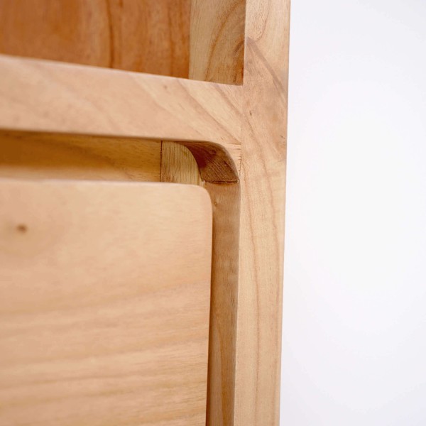 Hohes Sideboard aus Massivholz mit 2 Türen 90 cm – Pragati