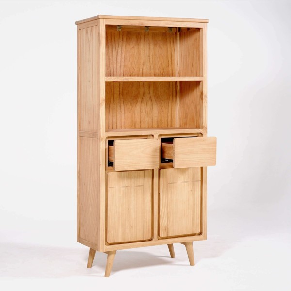 Hohes Sideboard aus Massivholz mit 2 Türen 90 cm – Pragati