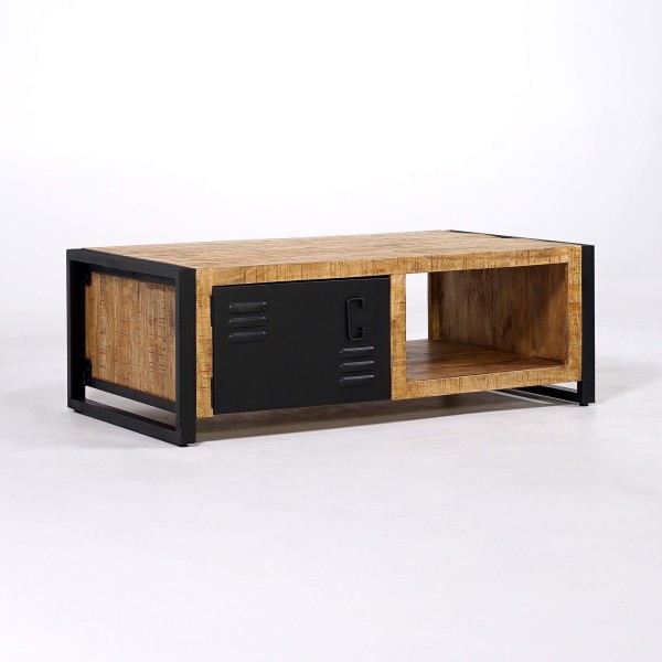 Couchtisch aus Metall und Mangoholz - Kansas