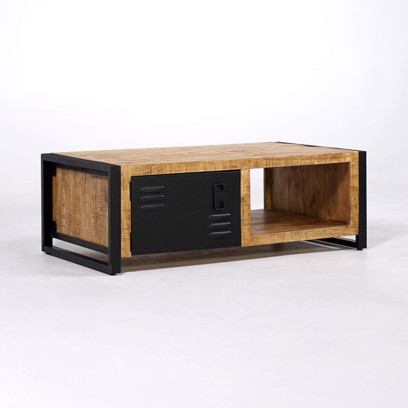 Couchtisch aus Metall und Mangoholz - Kansas