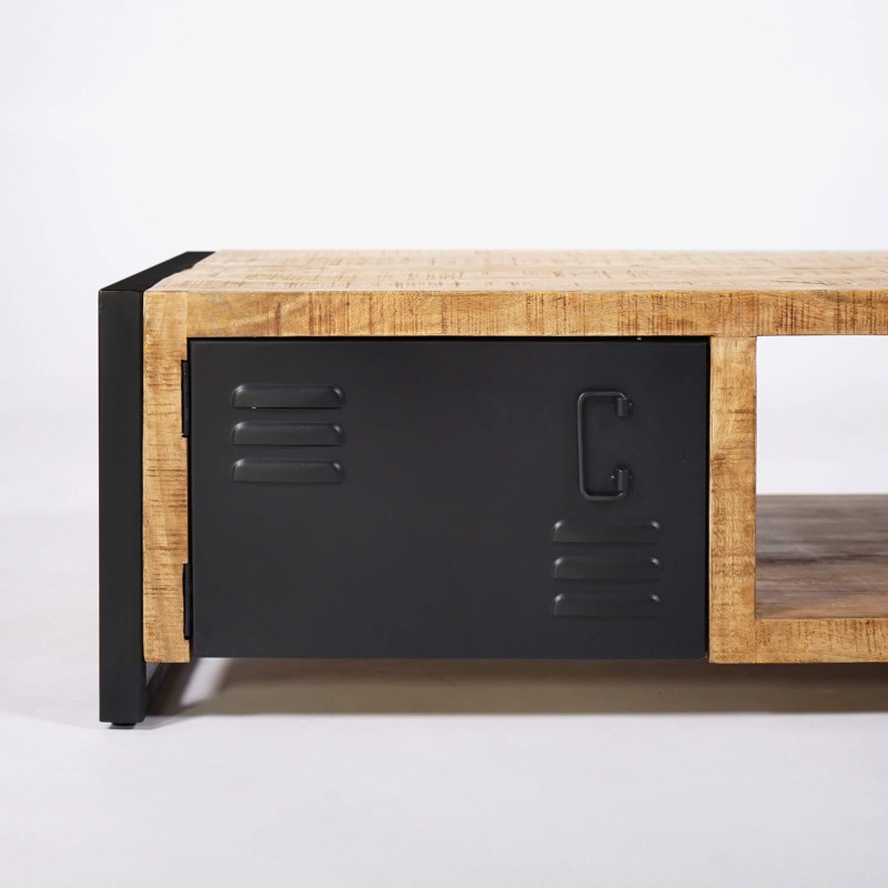 Couchtisch aus Metall und Mangoholz - Kansas