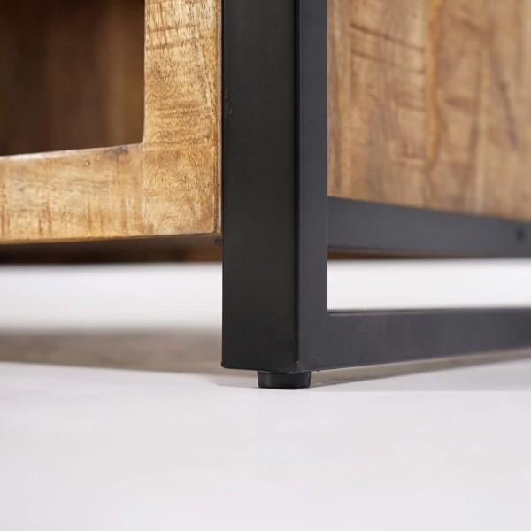 Couchtisch aus Metall und Mangoholz - Kansas