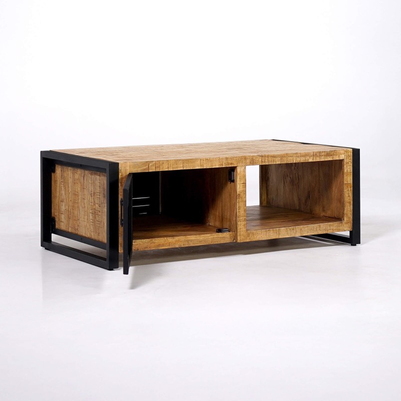 Couchtisch aus Metall und Mangoholz - Kansas