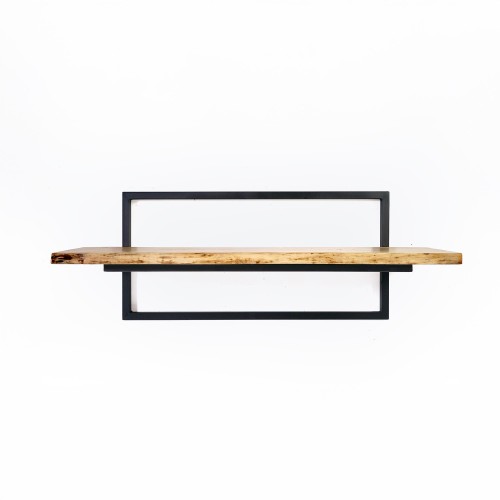 Wandregal 90 cm mit Massivholzplatte und natürlicher Kante