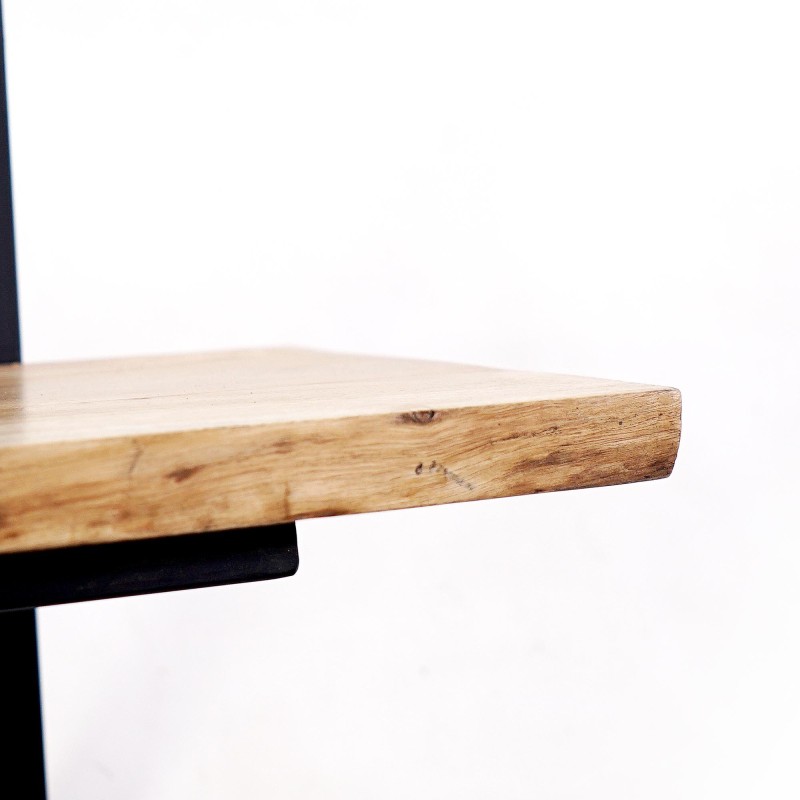 Wandregal 90 cm mit Massivholzplatte und natürlicher Kante