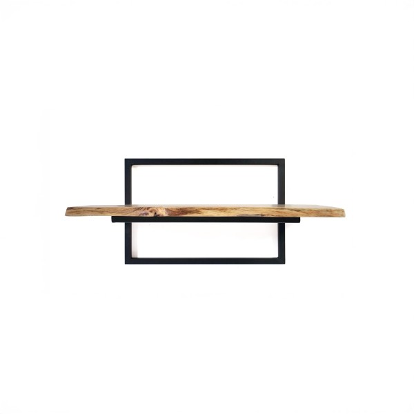 Wandregal 70 cm mit massiver Holzablage und natürlicher Baumkante