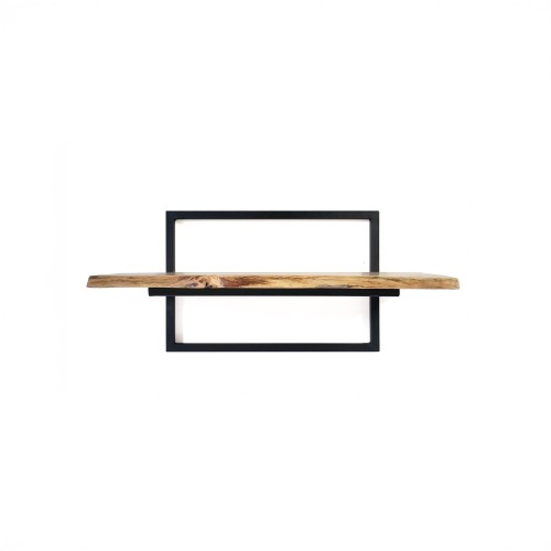 Wandregal 70 cm mit massiver Holzablage und natürlicher Baumkante