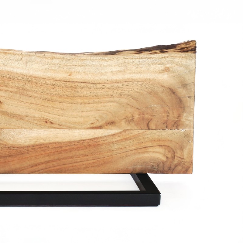 Wandregal 90 cm mit Massivholzplatte und natürlicher Kante