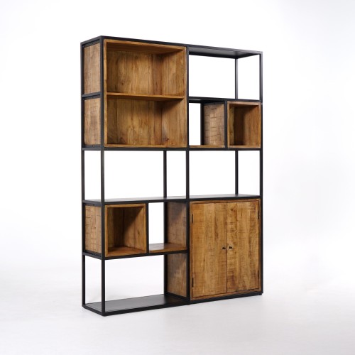 Bücherregal aus Metall und Naturholz 140 cm – Diane