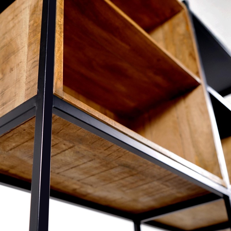 Bücherregal aus Metall und Naturholz 140 cm – Diane