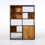 Bücherregal aus Metall und Naturholz 140 cm – Diane