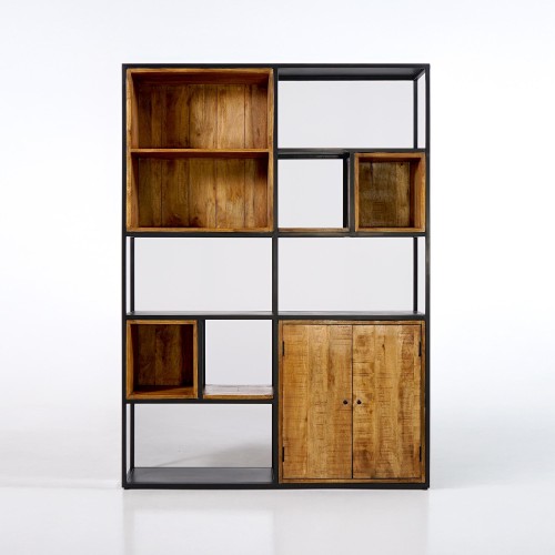 Bücherregal aus Metall und Naturholz 140 cm – Diane