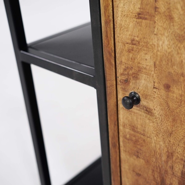 Bücherregal / Wandregal aus Metall und Naturholz 50 cm – Diane