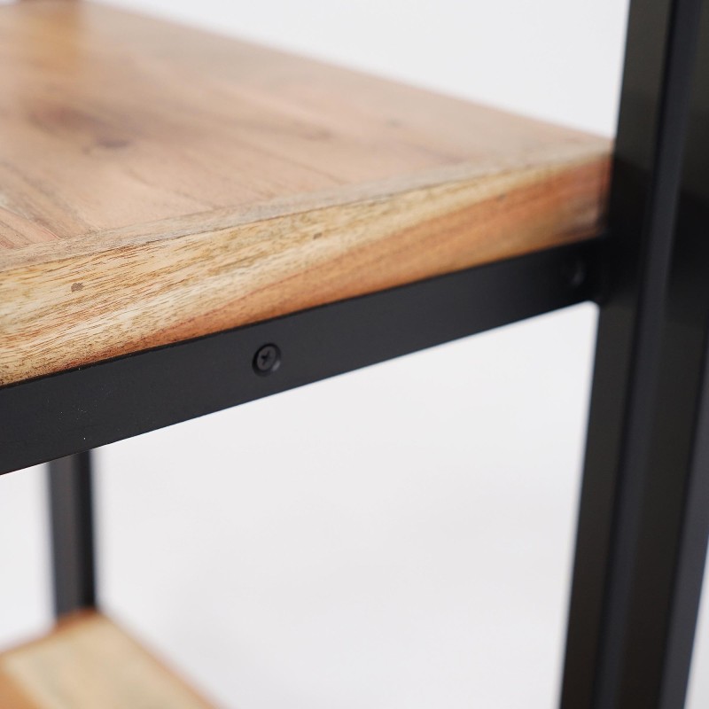 Industrielle Säulenvitrine aus Massivholz und Metall 50 x 180 – Liverpool