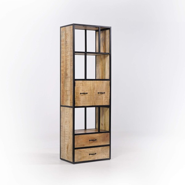 Industrielles Regal aus Massivholz 60 x 185 cm – Walter