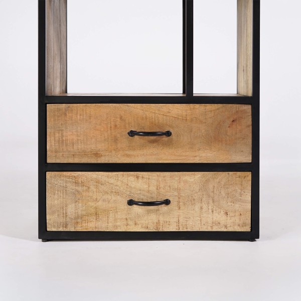 Industrielles Regal aus Massivholz 60 x 185 cm – Walter